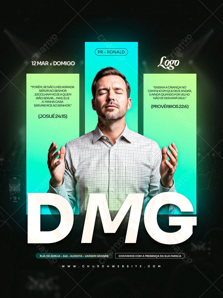 Flyer Igreja Culto Religioso PSD Editável