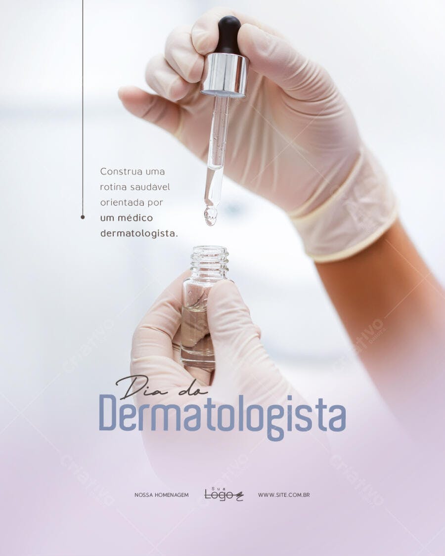 Post Instagram Dia do Dermatologista Clínica Estética PSD Editável