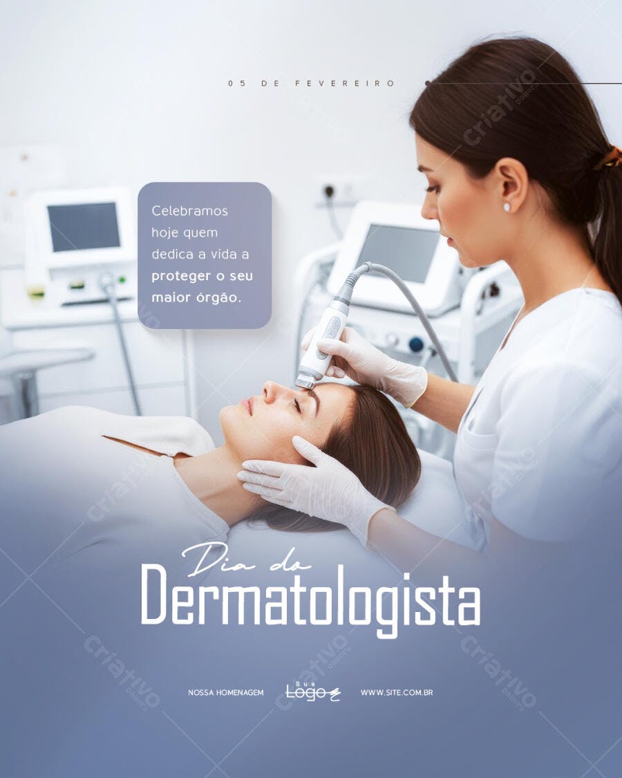 Post Instagram Dia do Dermatologista Clínica Estética PSD Editável