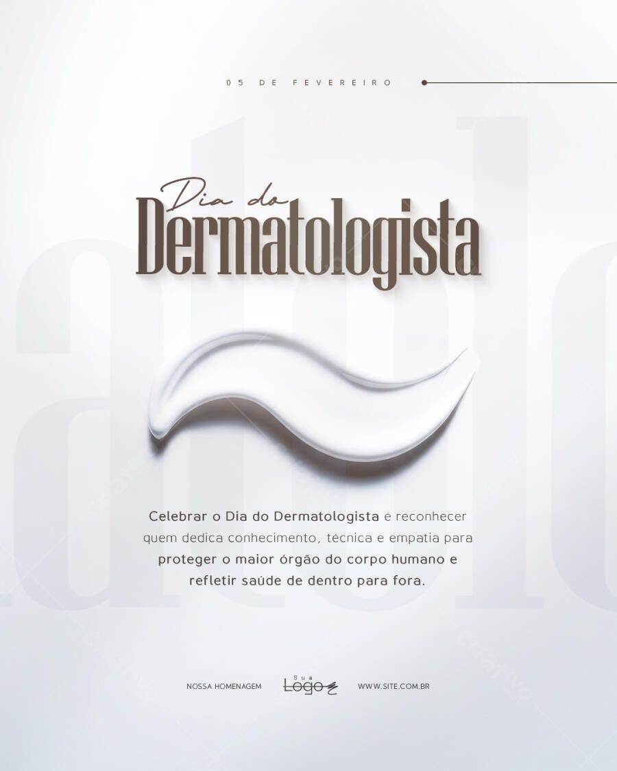 Post Dia da Dermatologista 05 de Fevereiro PSD Editável