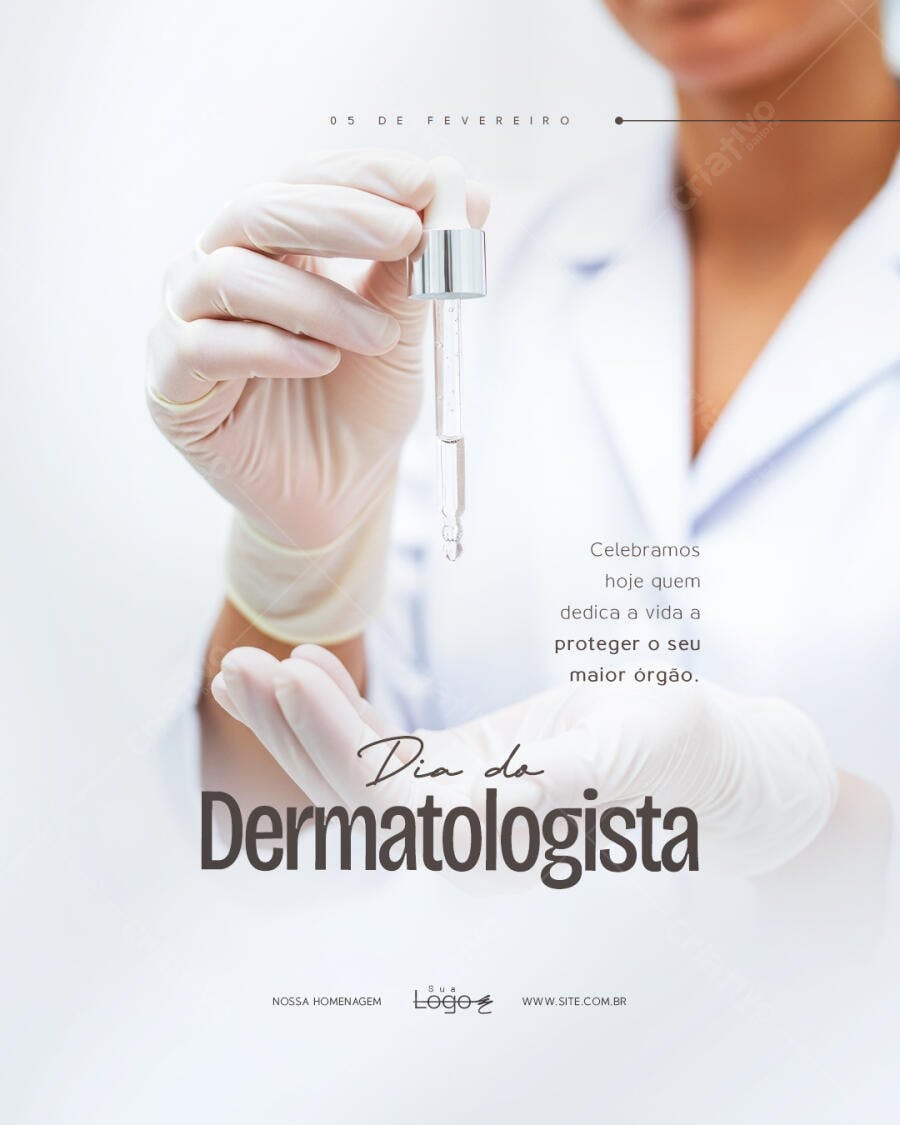 Post Instagram Dia do Dermatologista Clínica Estética PSD Editável