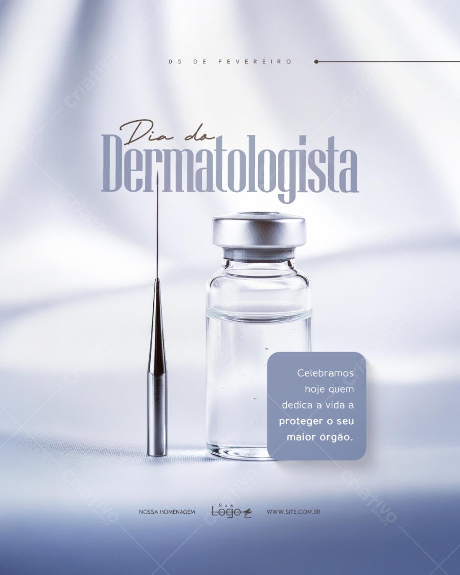 Post Dia do Dermatologista 5 de Fevereiro PSD Editável