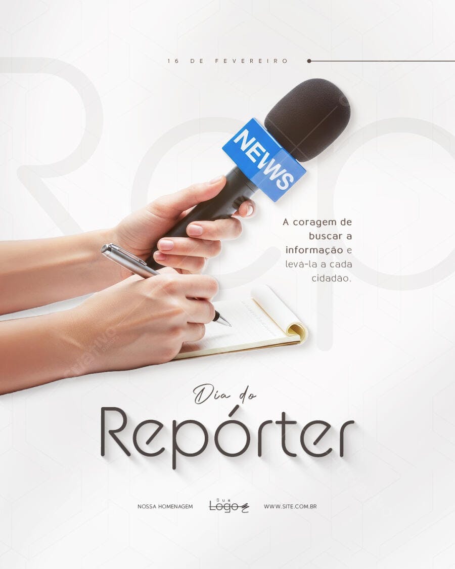 Post Dia do Repórter Jornalismo PSD Editável