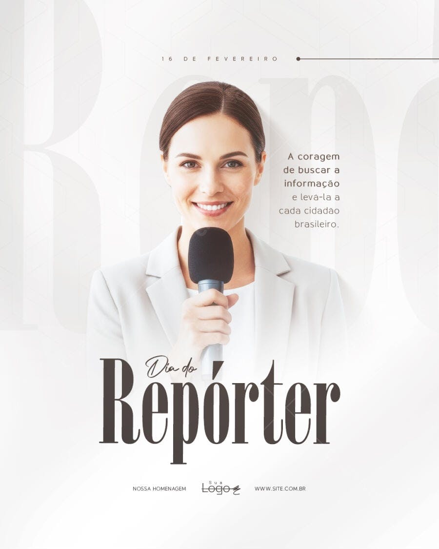 Post Instagram Dia do Repórter 16 de Fevereiro PSD Editável