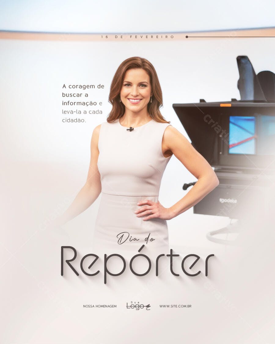 Post Dia do Repórter Fevereiro PSD Editável