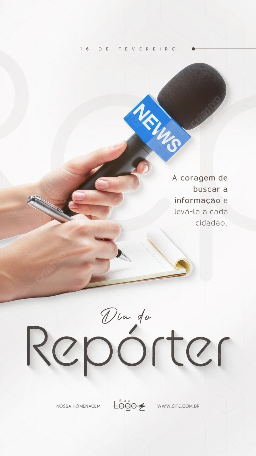 Post Dia do Repórter 16 de Fevereiro PSD Editável
