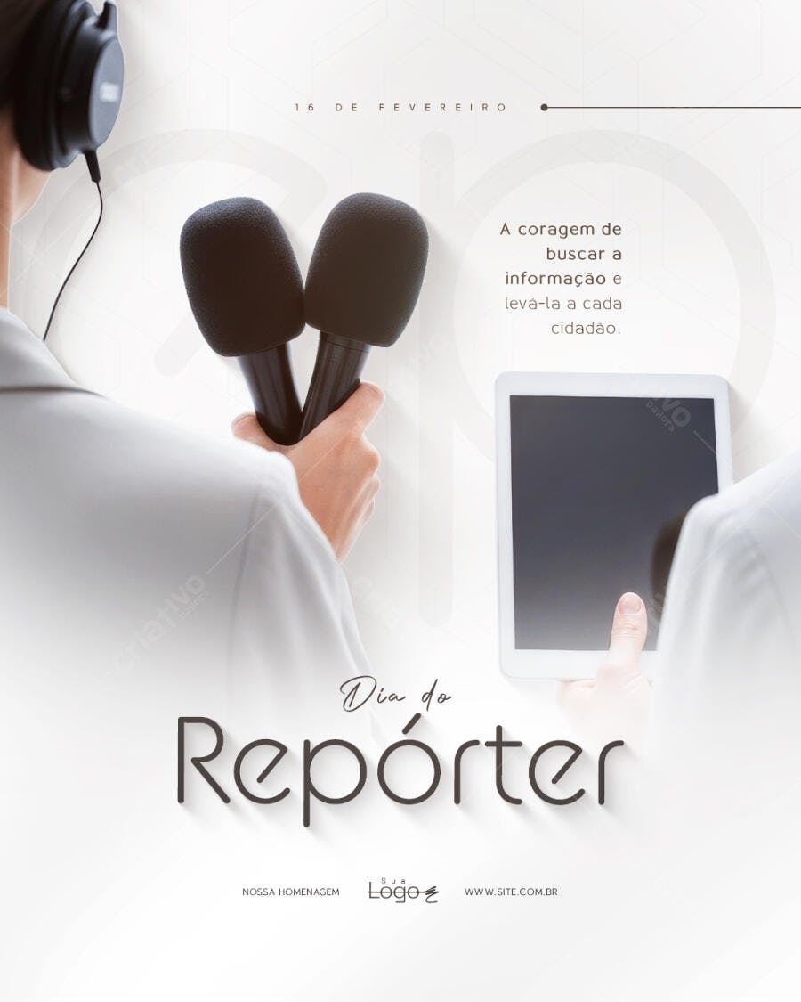 Post Dia do Repórter 16 de Fevereiro PSD Editável