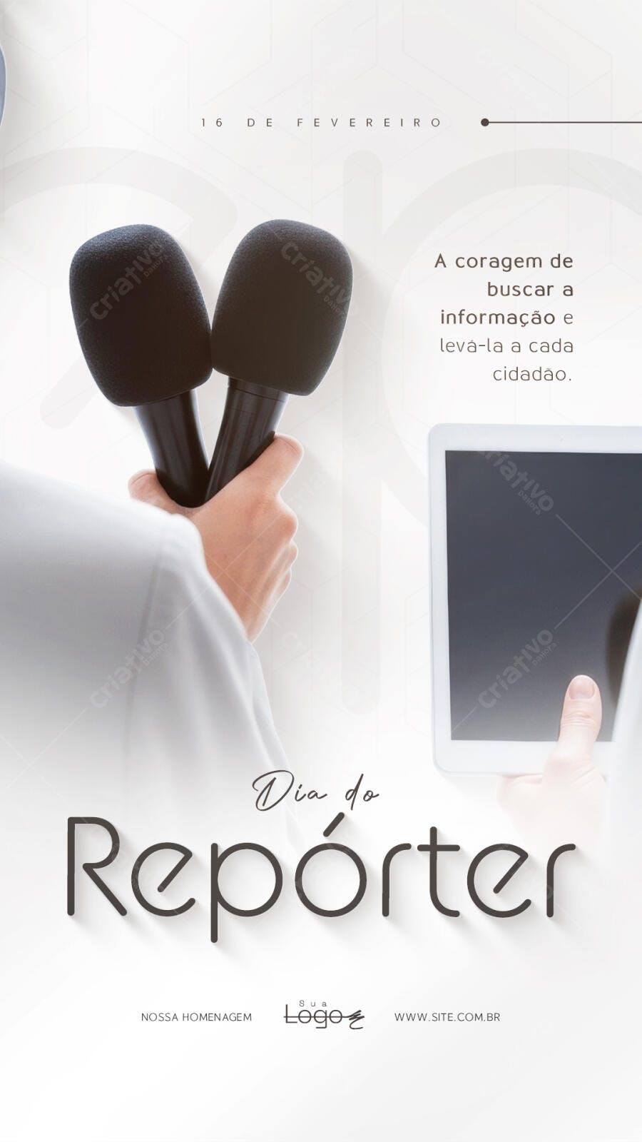 Story Instagram Dia do Repórter 16 de Fevereiro PSD Editável