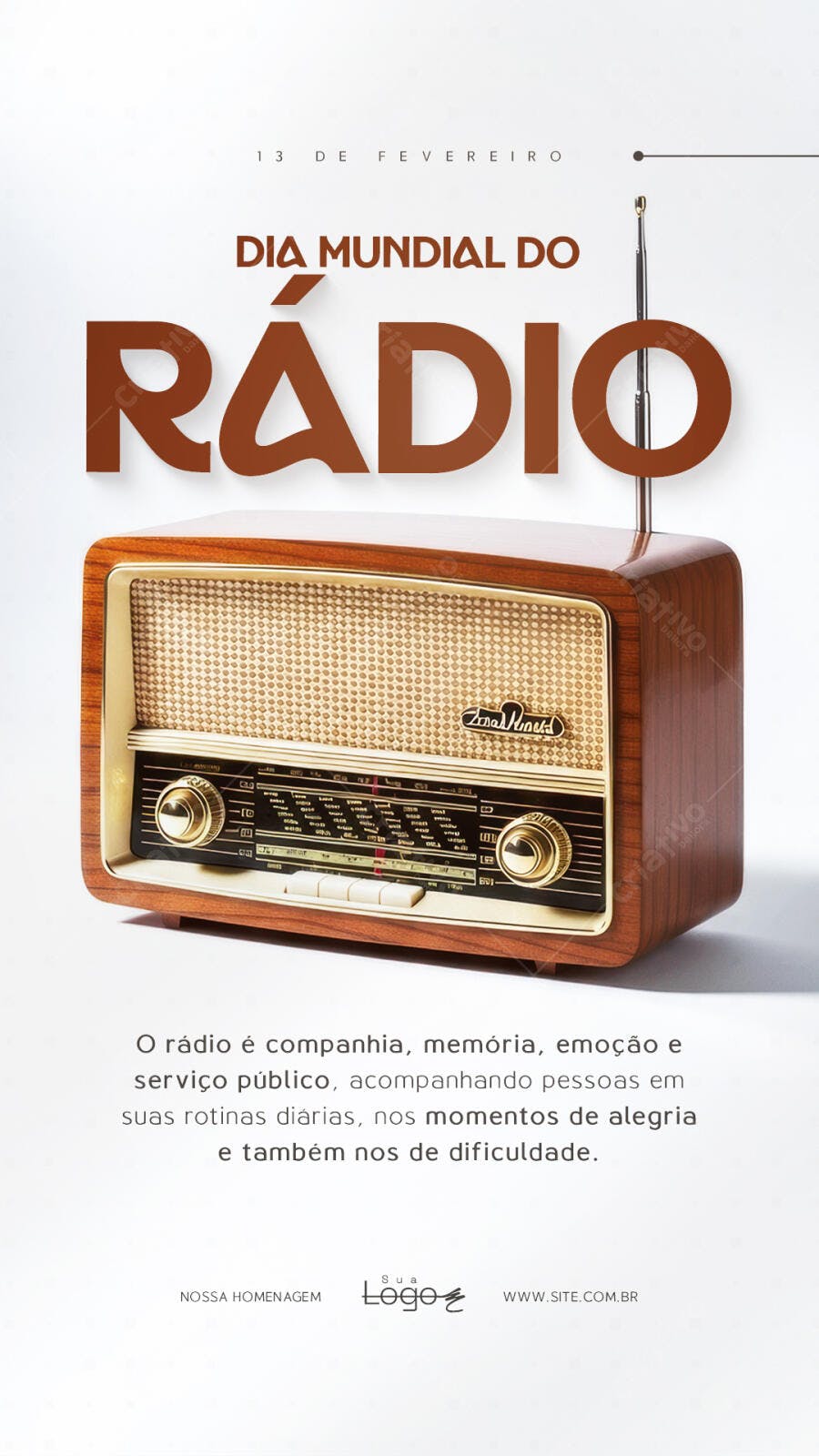 Story Dia Mundial do Rádio 13 de Fevereiro PSD Editável