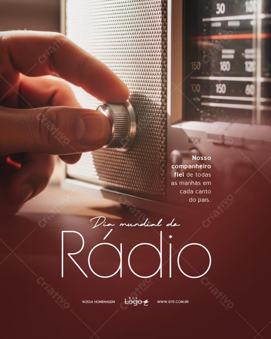 Post Dia Mundial do Rádio PSD Editável