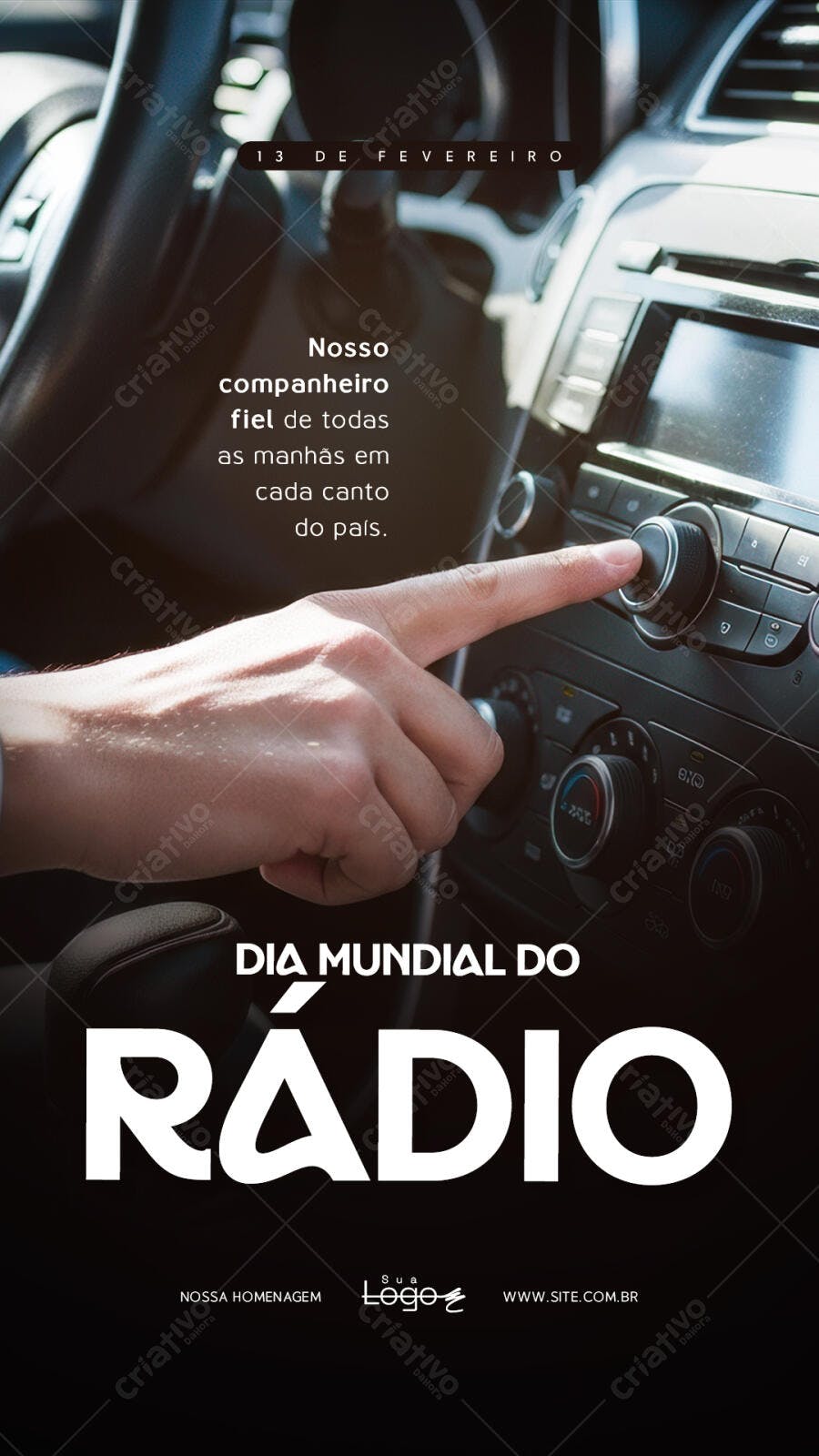 Story Dia Mundial do Rádio 13 de Fevereiro PSD Editável