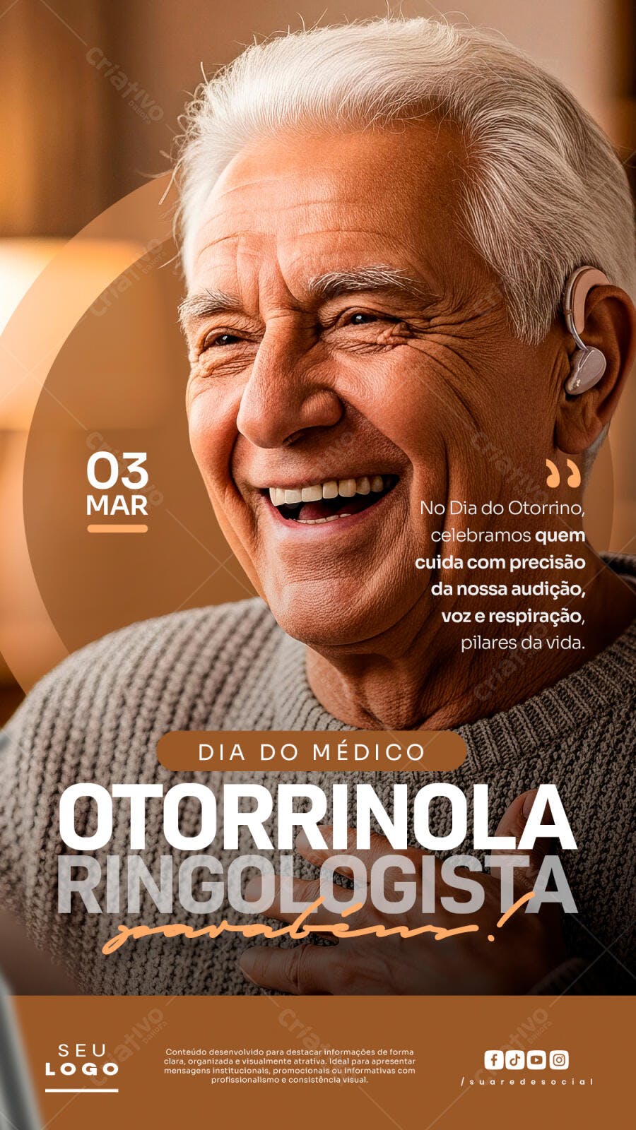 Post Instagram Dia do Otorrino 03 Março PSD Editável