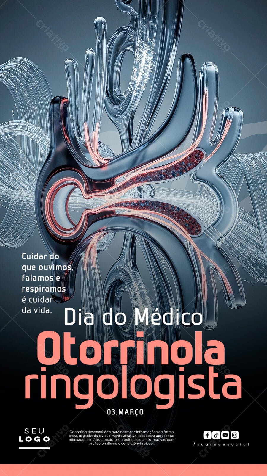 Story Dia do Médico Otorrinolaringologista Março PSD Editável
