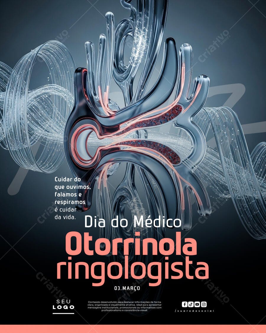Post Instagram Dia do Médico Otorrinolaringologista PSD Editável