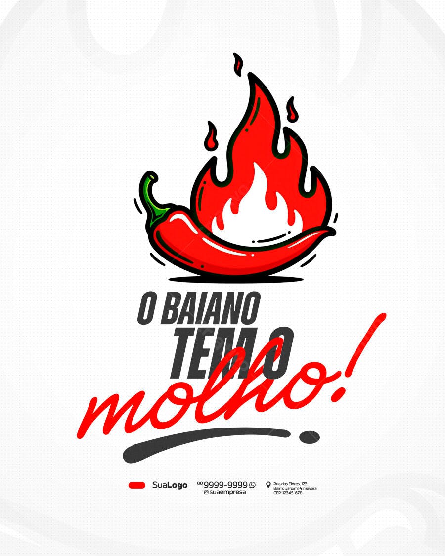 Post Instagram Pimenta Molho Baiano PSD Editável