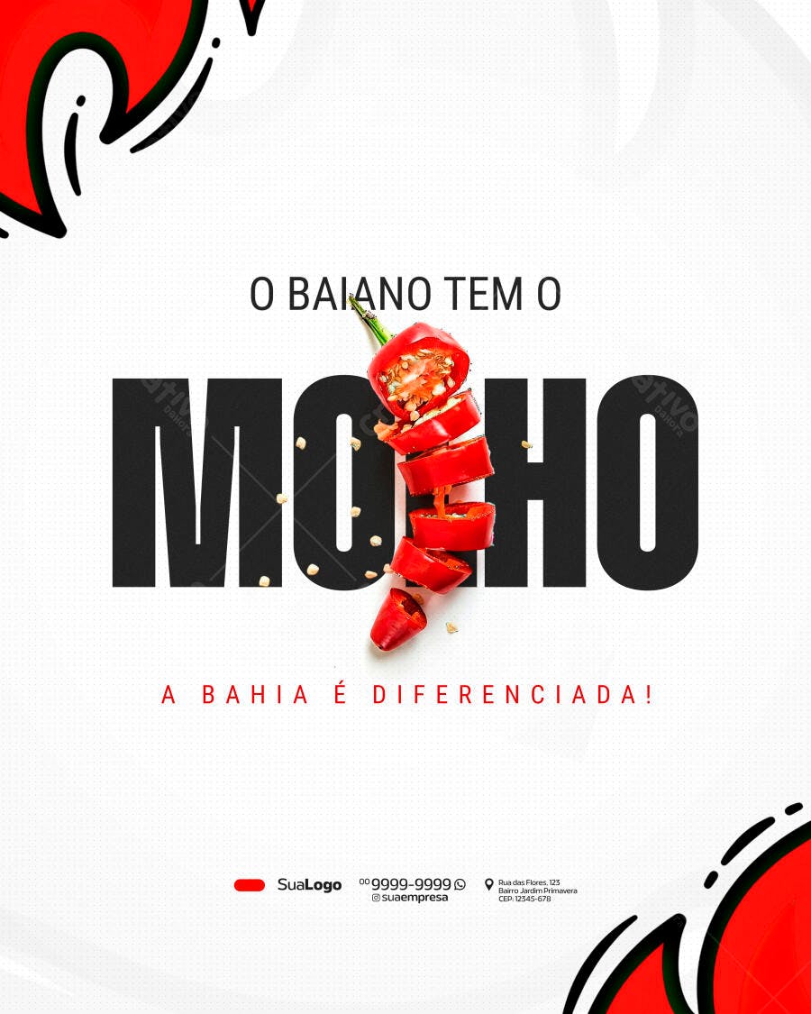 Post Instagram Moho Bahia Pimenta PSD Editável