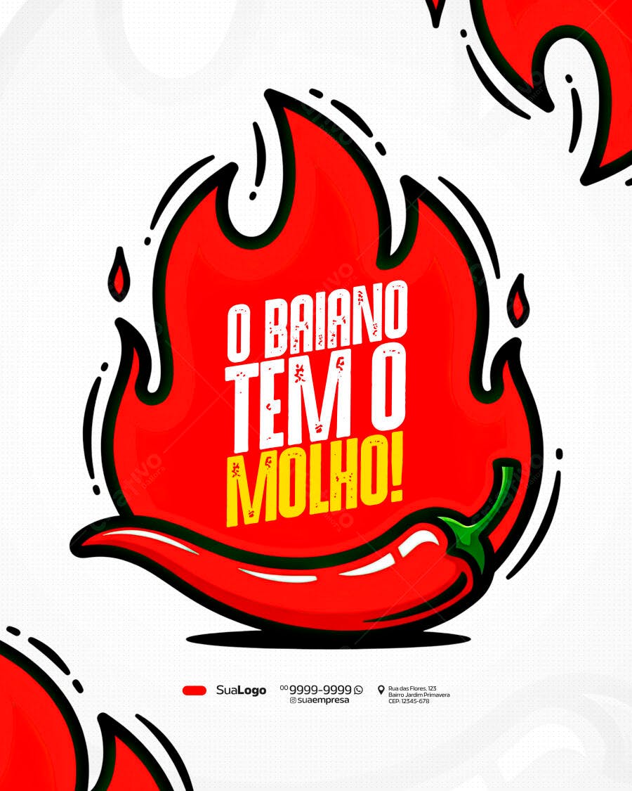Post Instagram Pimenta Molho Baiano PSD Editável