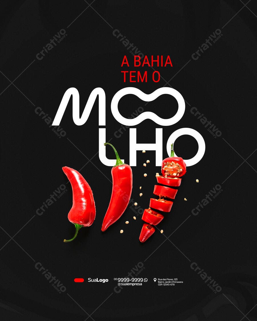 Post Instagram Molho Pimenta Restaurante PSD Editável