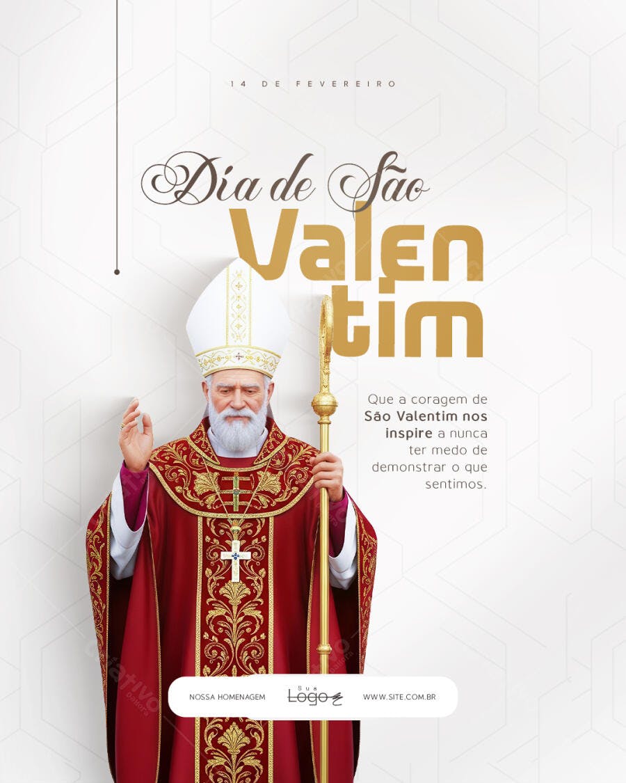 Post Dia de São Valentim Fevereiro PSD Editável
