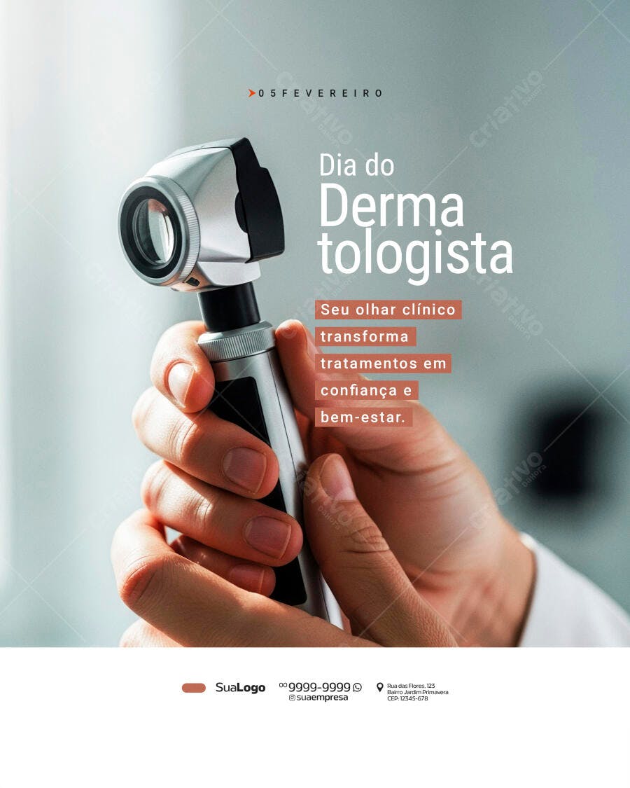 Post Instagram Dia do Dermatologista Saúde PSD Editável