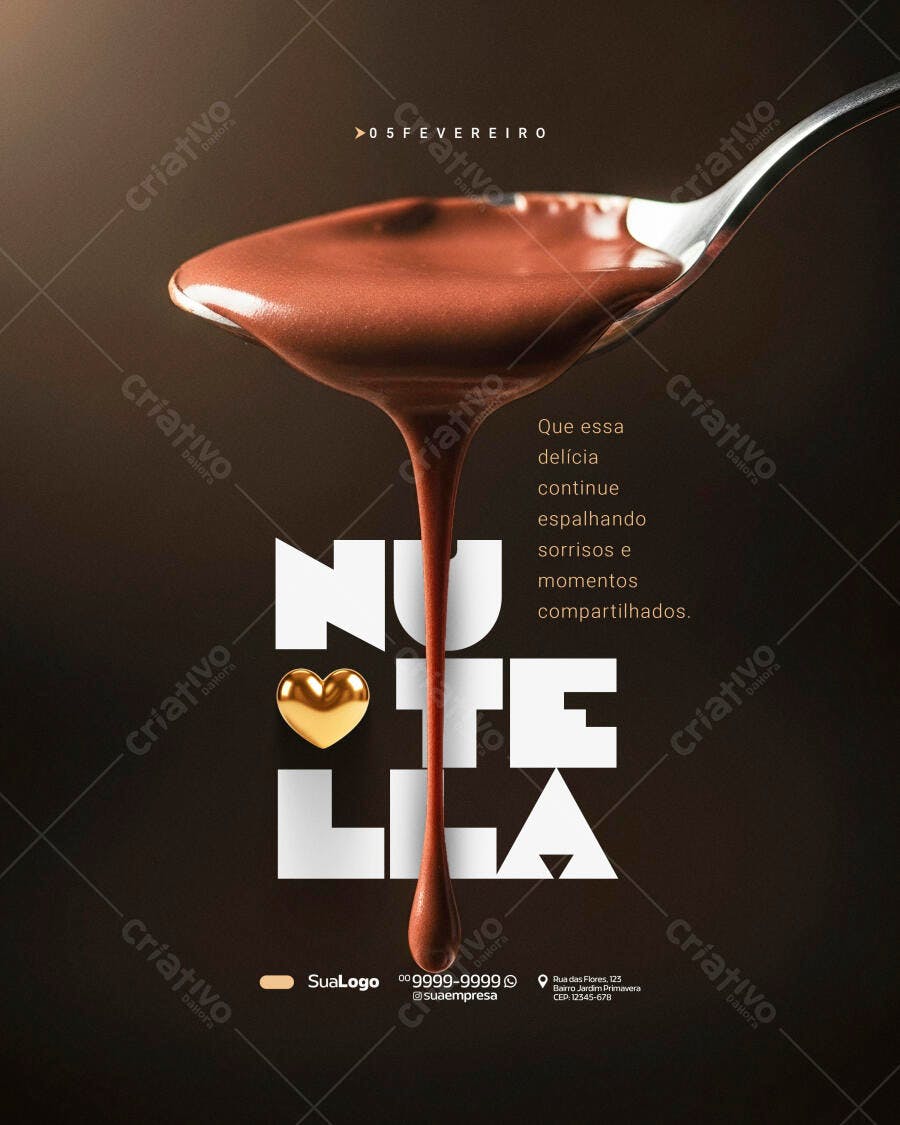 Post Instagram Nutella Confeitaria Doceria PSD Editável