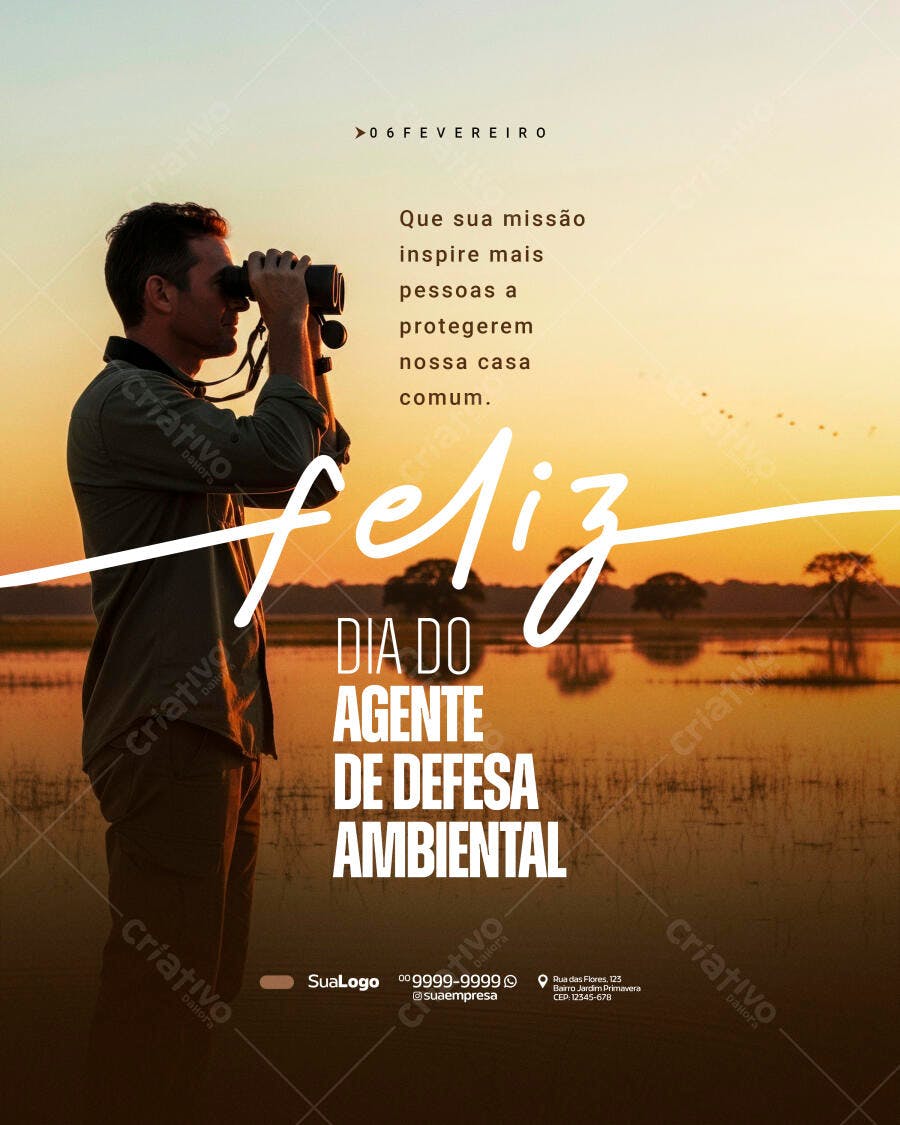 Post Dia do Agente de Defesa Ambiental PSD Editável