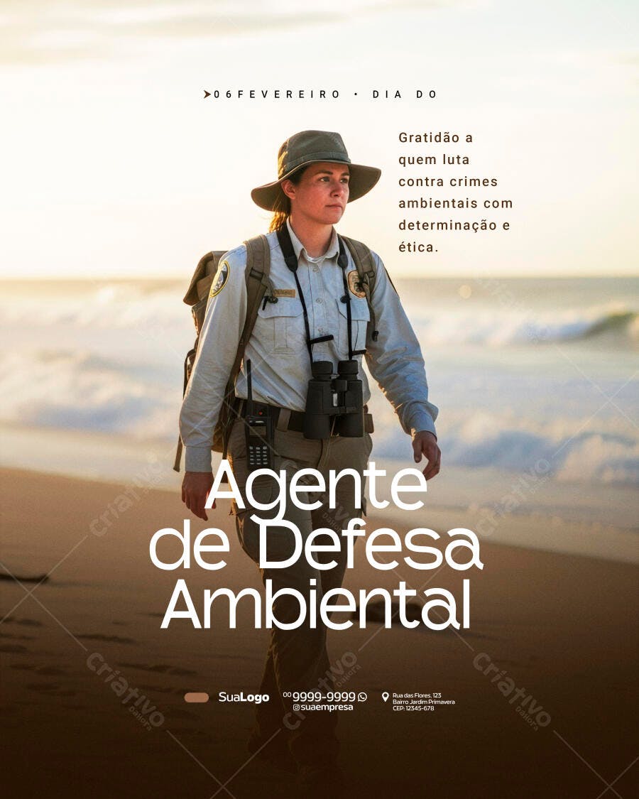 Post Instagram Dia do Agente de Defesa Ambiental PSD Editável