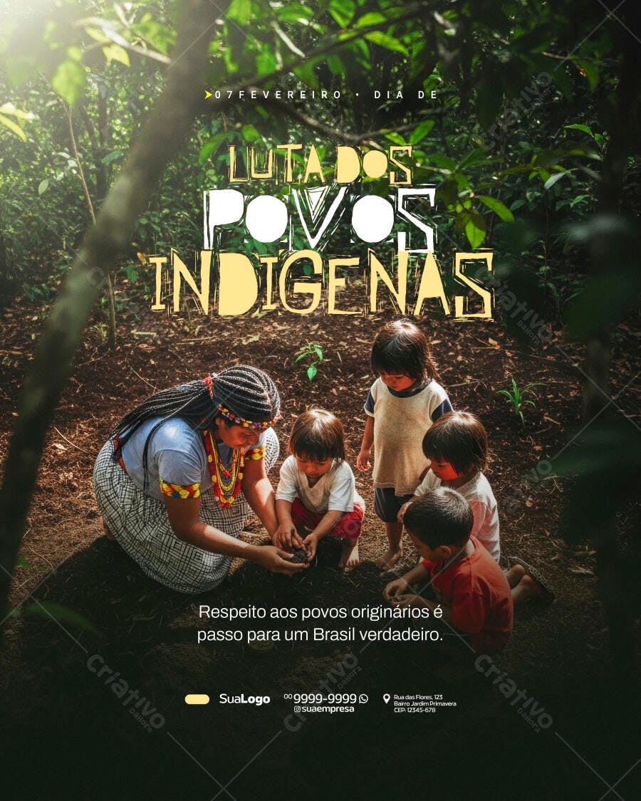 Post Instagram Dia Luta Povos Indígenas PSD Editável