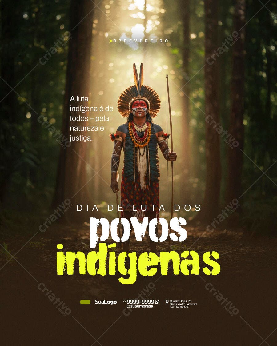 Post Dia da Luta dos Povos Indígenas 19 de Abril PSD Editável