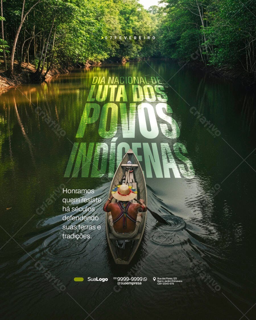 Post Dia Nacional Luta Povos Indígenas PSD Editável