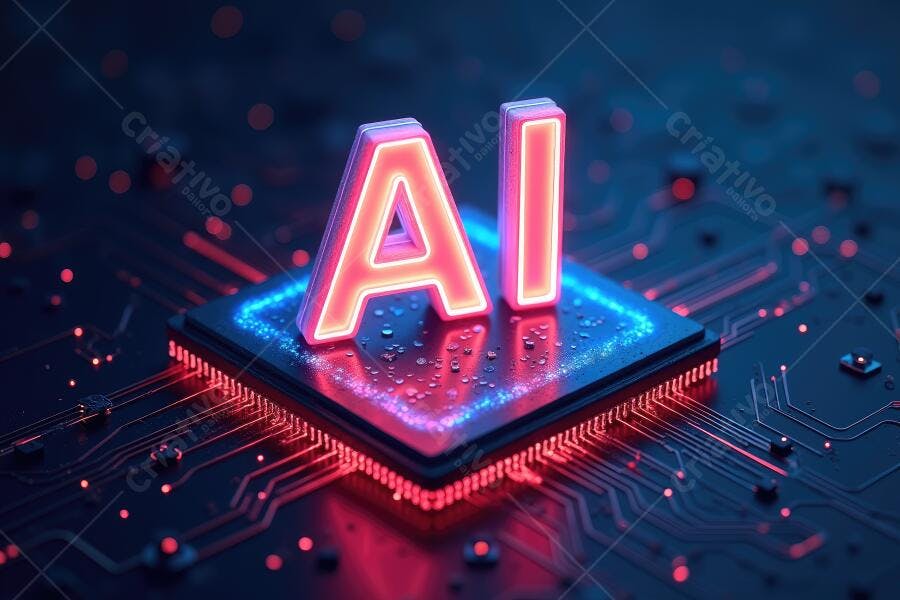 Foto AI Inteligência Artificial Chip Processador Tecnologia