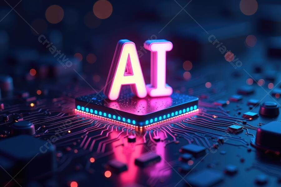 Foto IA Inteligência Artificial Chip Placa Mãe Tecnologia
