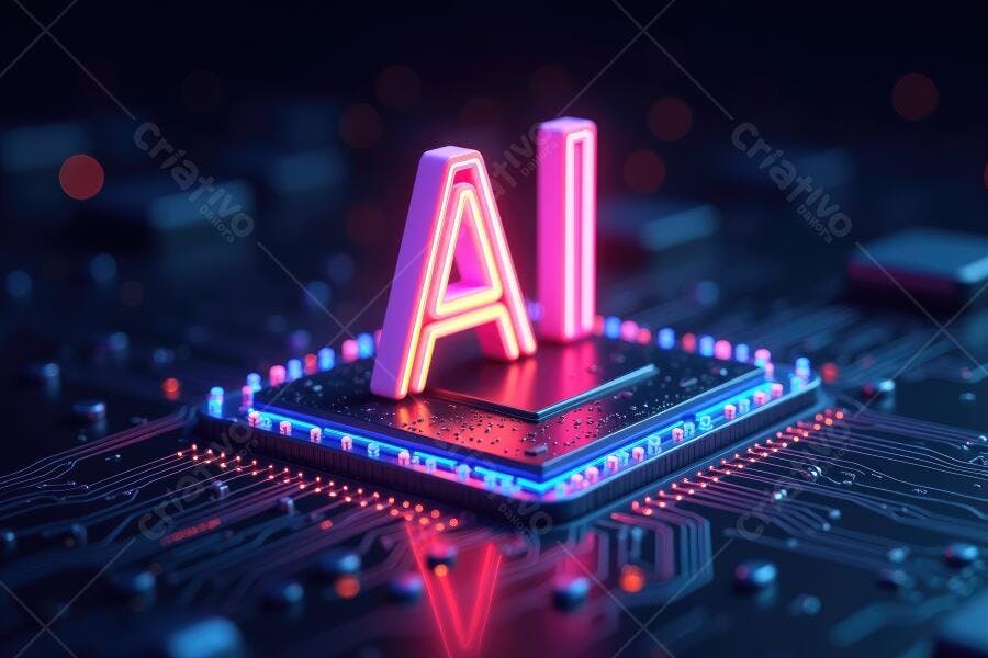 Foto AI Inteligência Artificial Chip Processador Tecnologia