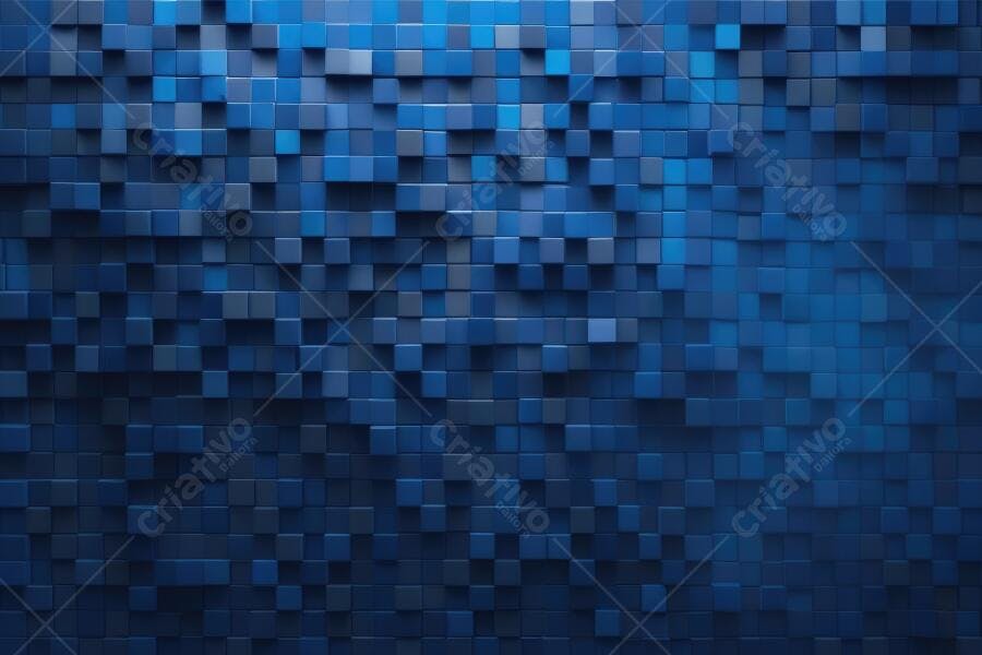 Fundo Abstrato Cubos Azuis 3D Textura Digital Tecnologia
