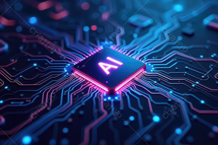Foto Chip AI Inteligência Artificial Placa de Circuito Tecnologia