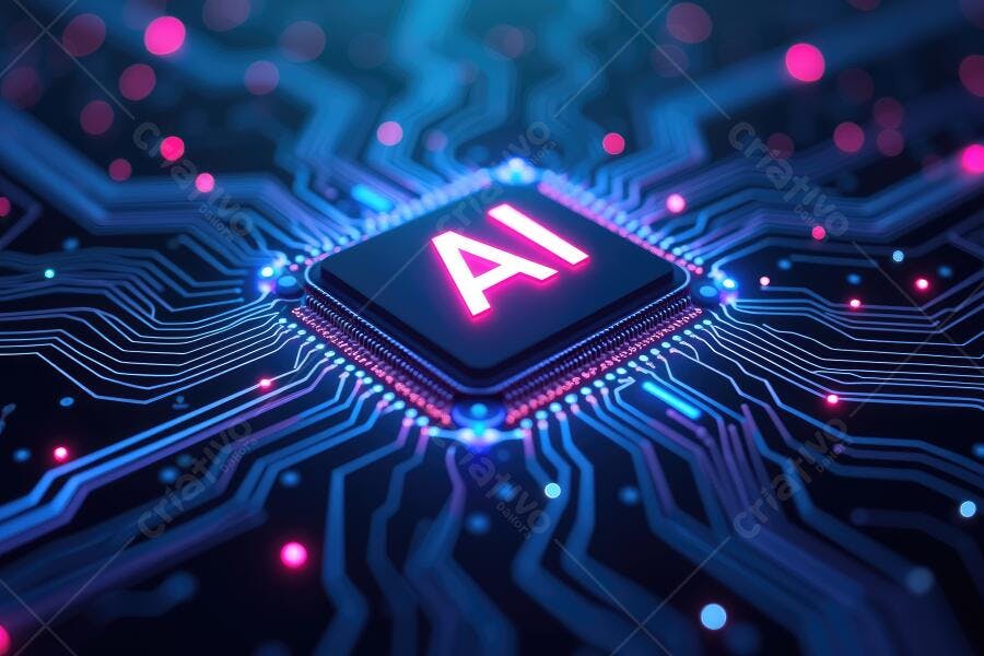 Foto Chip AI Inteligência Artificial Placa de Circuito Tecnologia