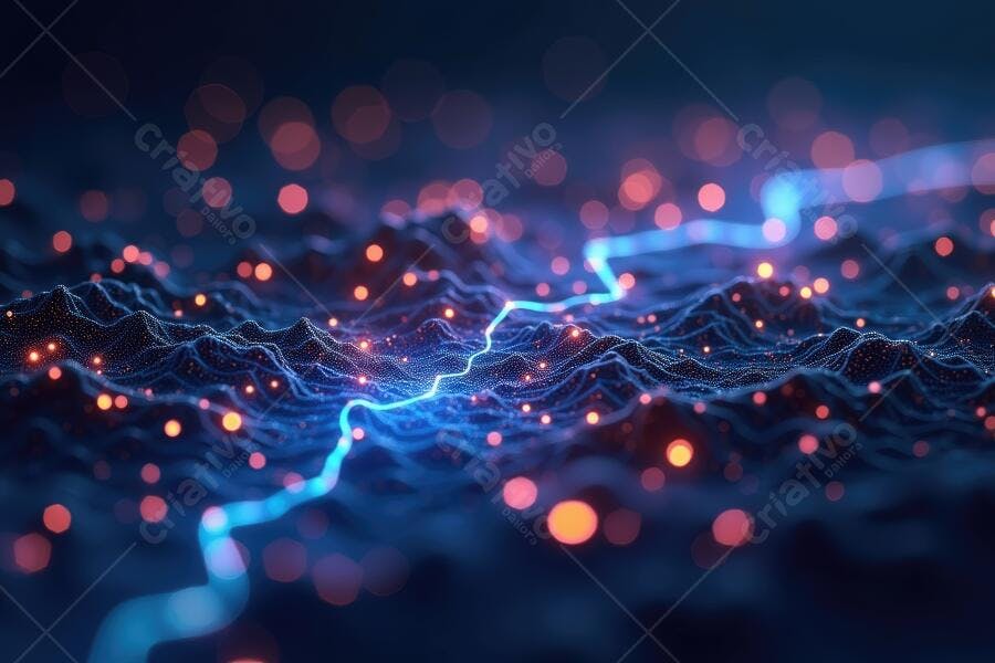 Foto Abstrata Conexão Digital Rede de Dados Tecnologia