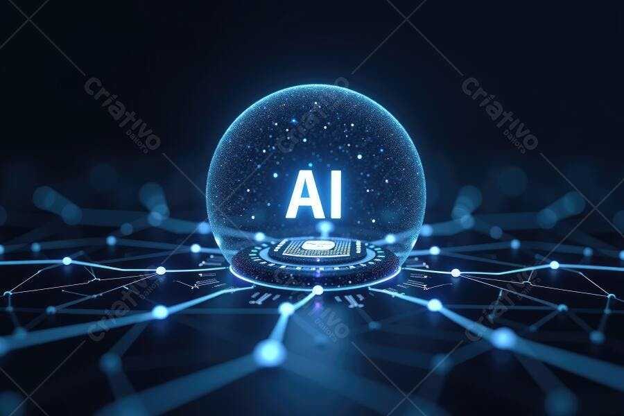 Foto Esfera de IA Inteligência Artificial Rede Neural