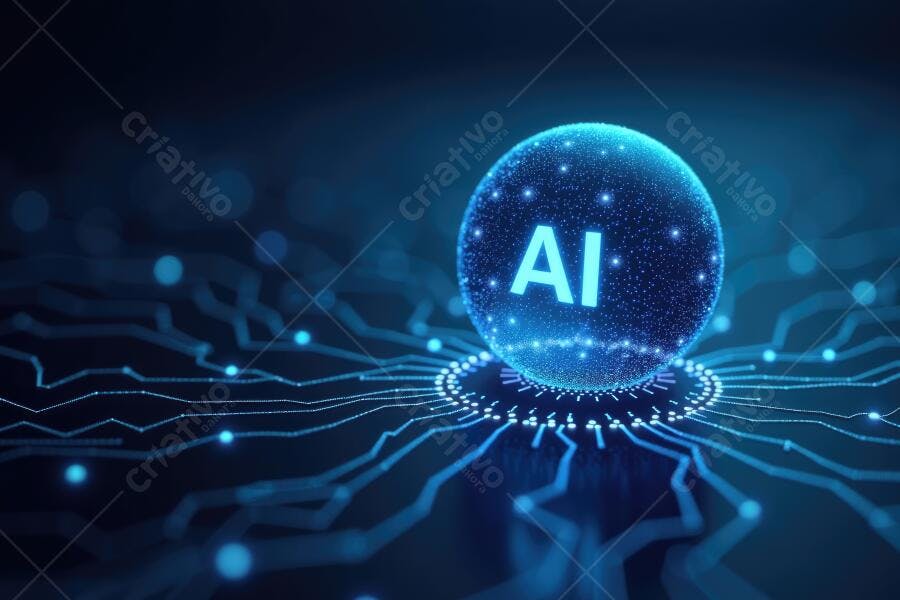 Foto Inteligência Artificial AI Esfera Digital Tecnologia