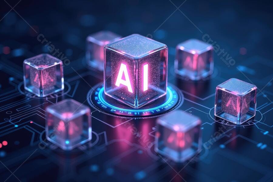 Foto Cubo AI Inteligência Artificial Tecnologia Digital