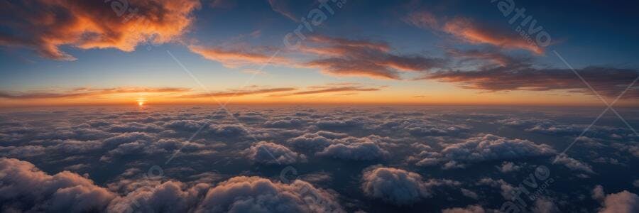 Foto Céu Pôr do Sol Acima das Nuvens Vista Aérea