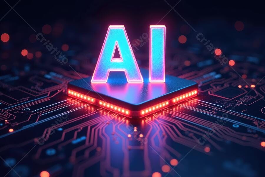 Foto Inteligência Artificial Chip Processador Tecnologia Neon