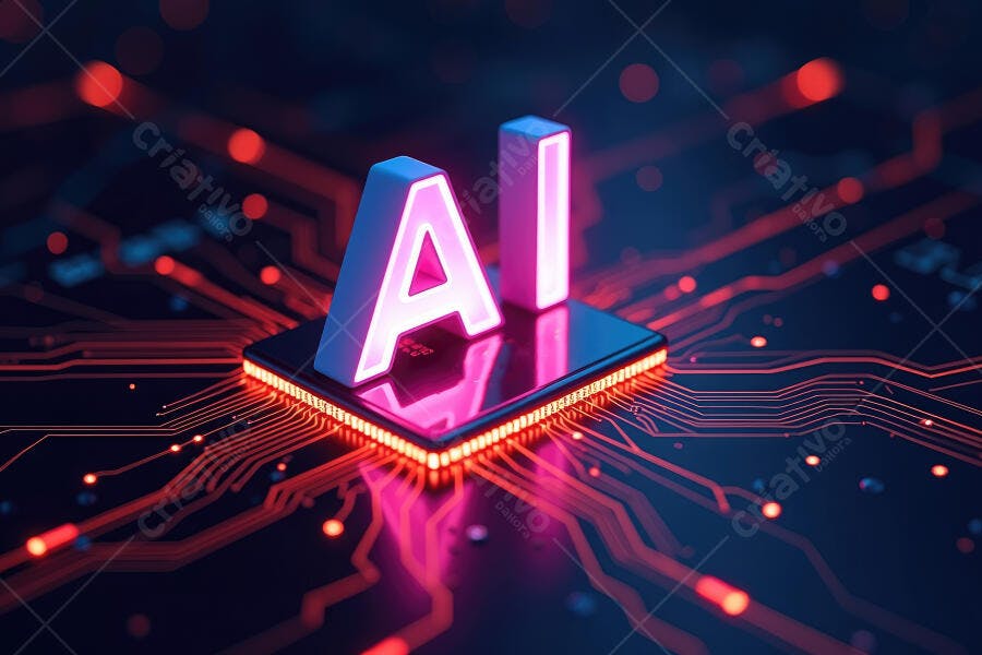 Foto AI Inteligência Artificial Chip Processador Tecnologia