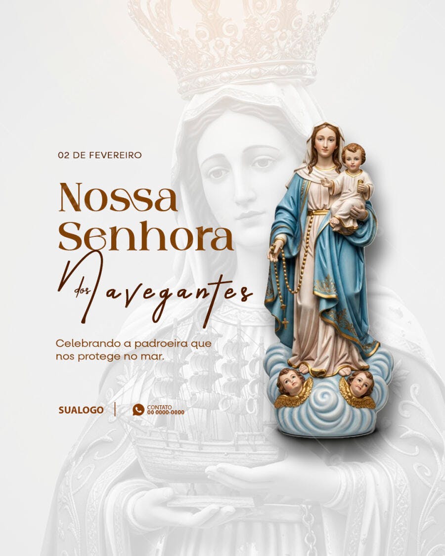Post Nossa Senhora dos Navegantes 2 de Fevereiro PSD Editável