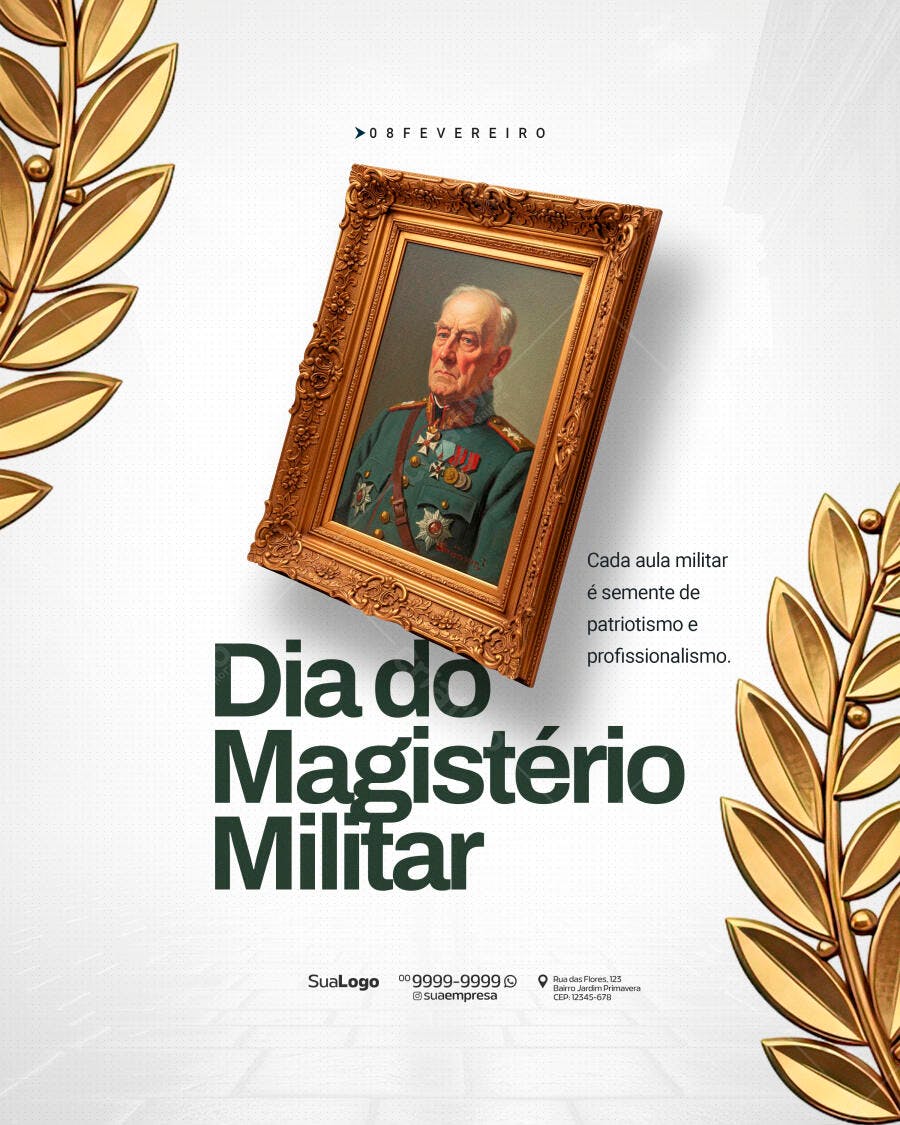 Post Dia do Magistério Militar Fevereiro PSD Editável