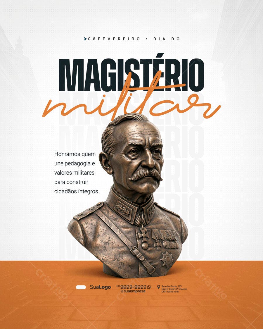 Post Dia do Magistério Militar 08 de Fevereiro PSD Editável