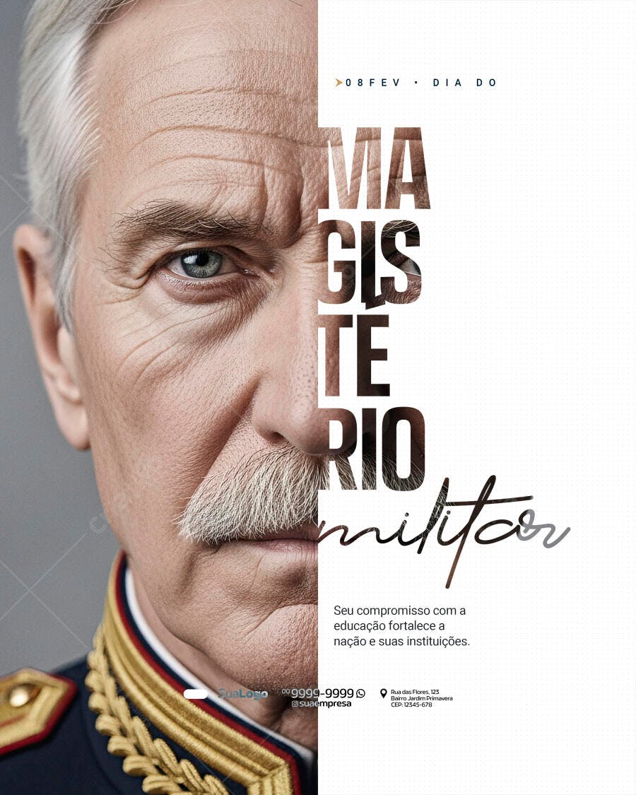 Flyer Dia do Magistério Militar PSD Editável