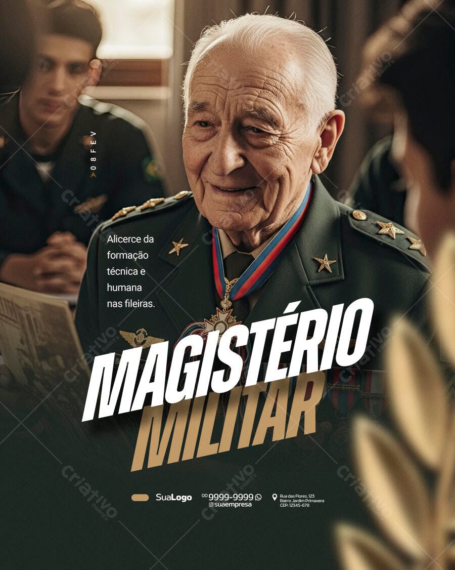 Flyer Magisterio Militar Formacao Soldados PSD Editável