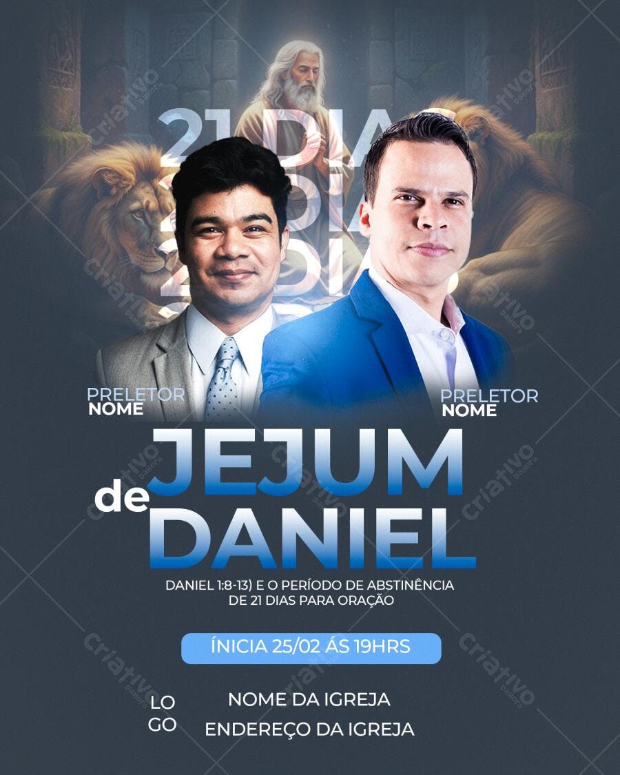 Flyer Jejum de Daniel Igreja Evangélica PSD Editável
