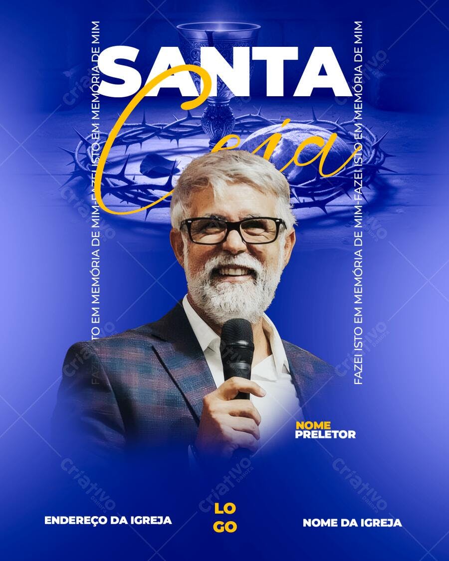 Flyer Santa Ceia Igreja Evangélica PSD Editável